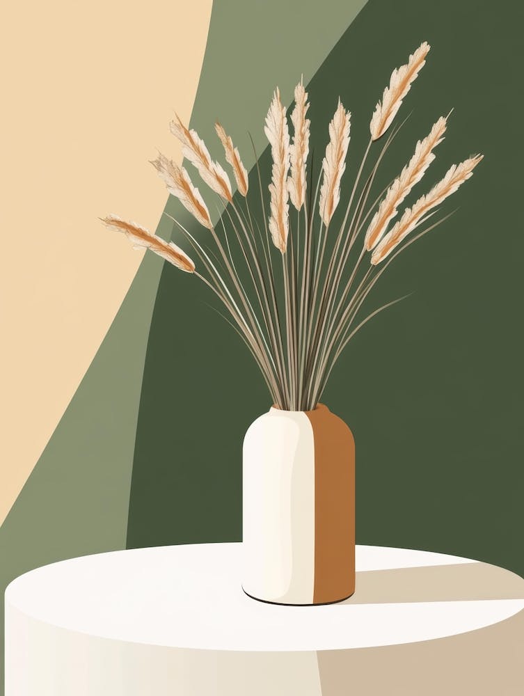 Vase mit Gras