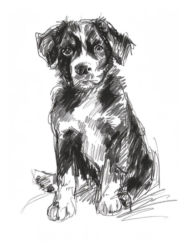 Entlebucher Sennenhund Linienskizze 4