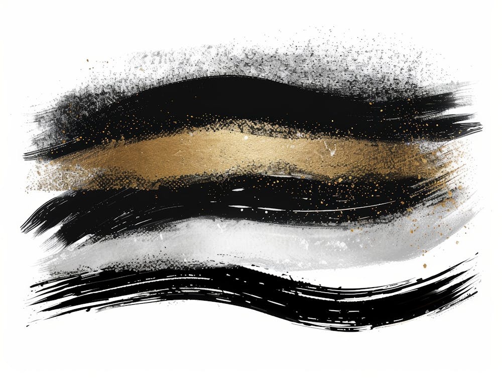 Black And Gold Abstract Painting 34