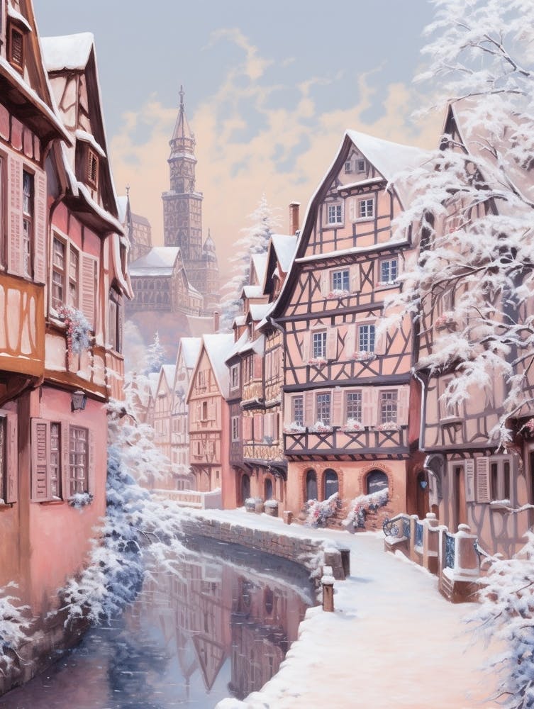 Dreamy Winter Painting Colmar France 2