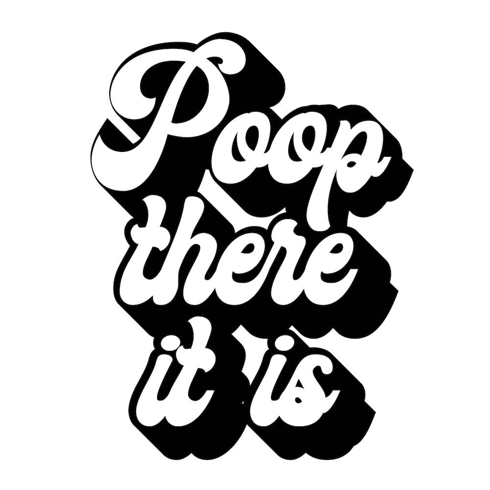 Poop There It Is Retro Font Square
