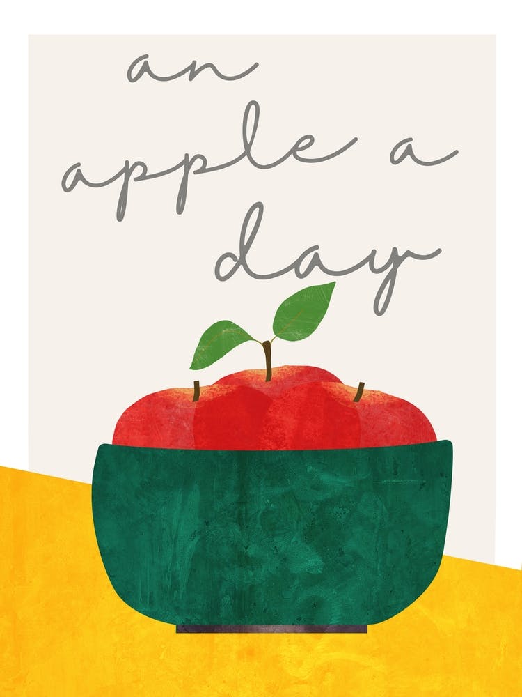 Apple Bowl On Yellow