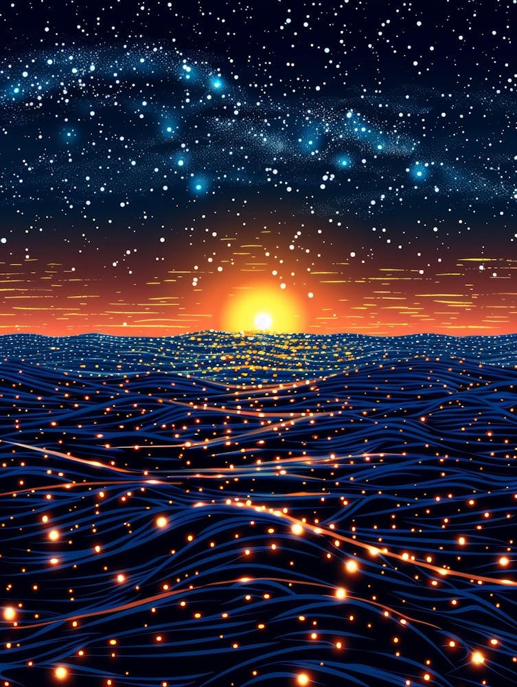 Starry Night Over The Ocean