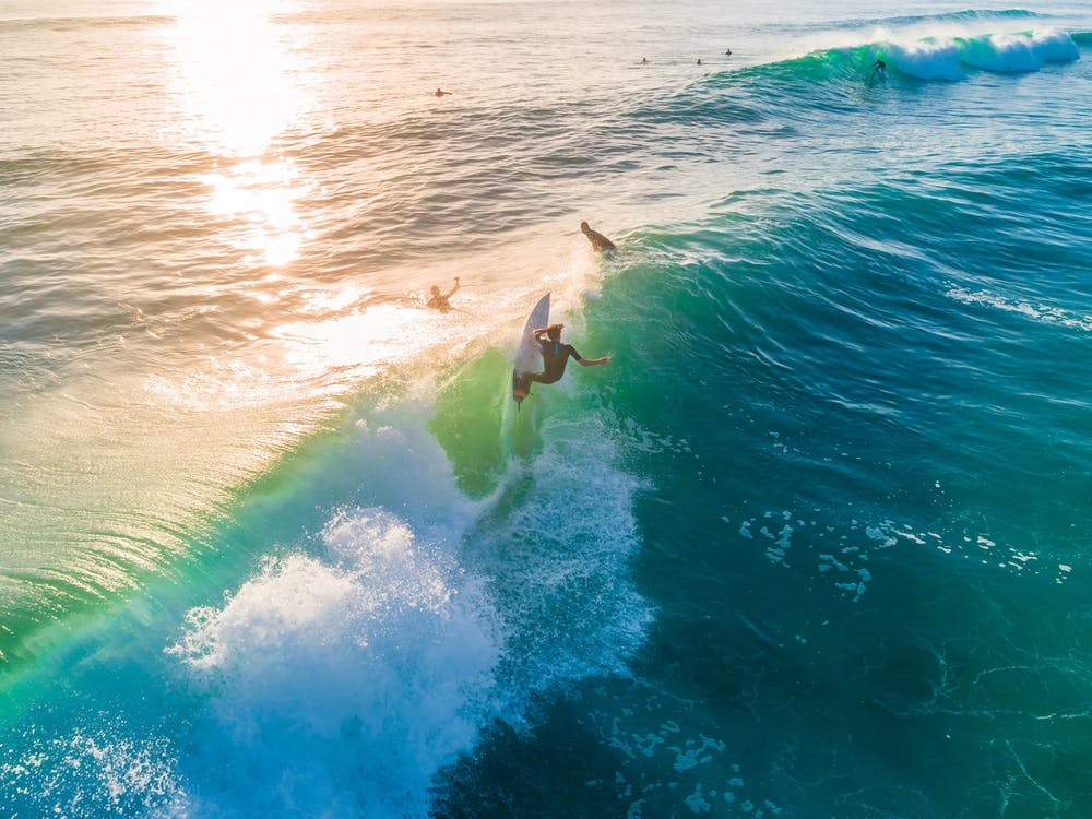 Sunset Surfing In San Diego