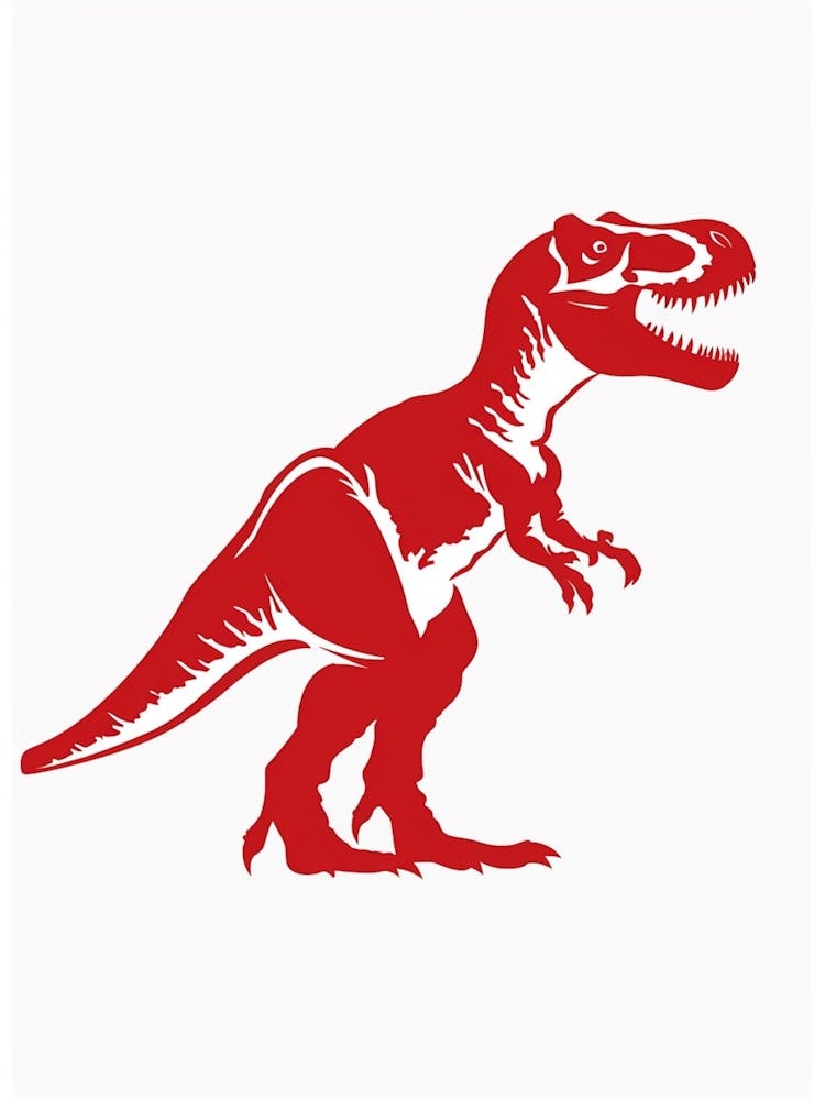 Red T Rex Silhouette 3