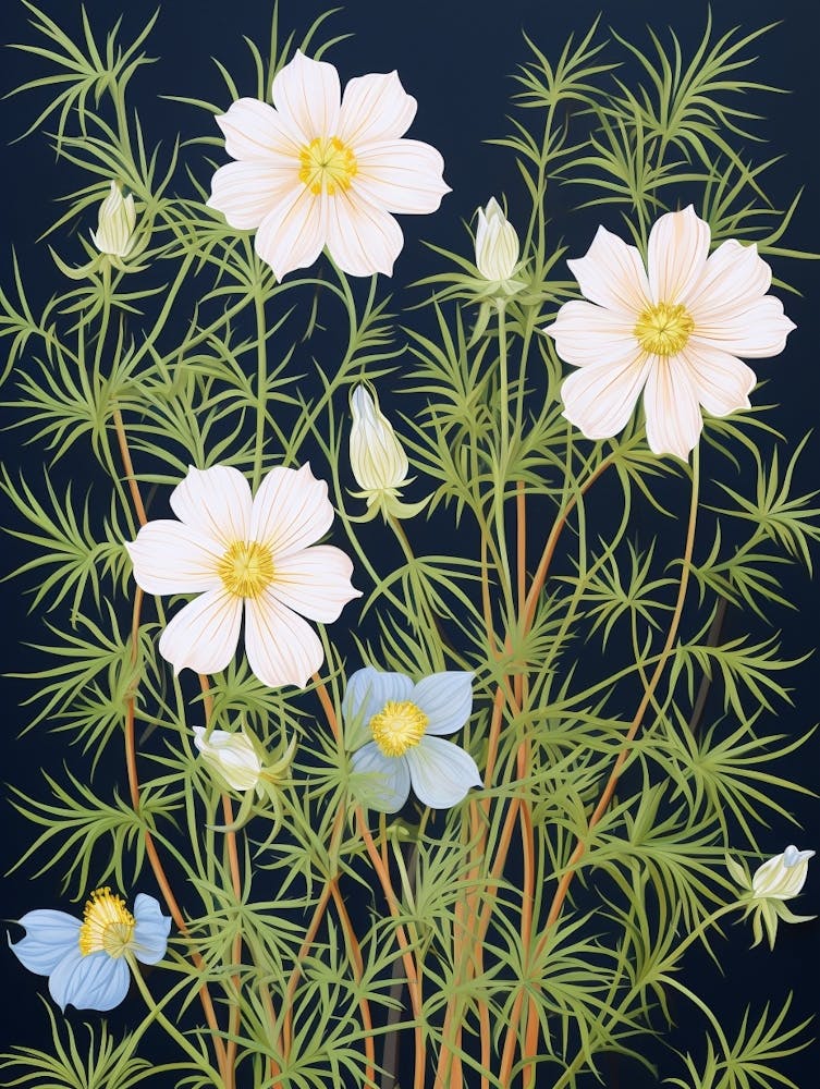 Love In A Mist Nigella 1 Flower Painting