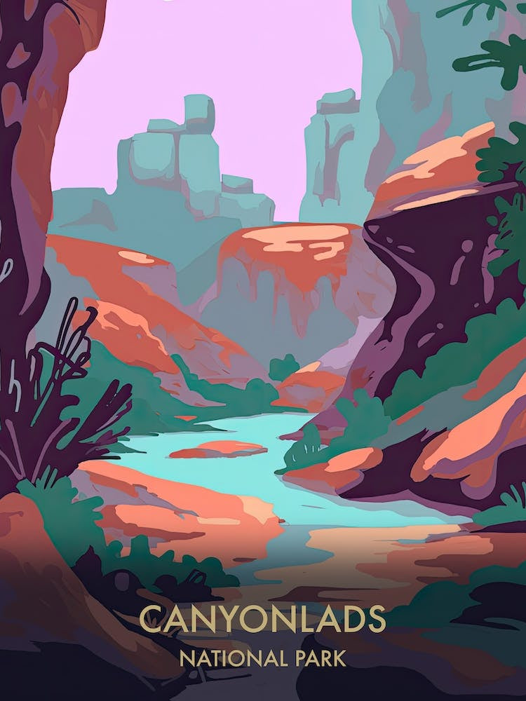 Canyonlands National Park Travel Poster Matisse Style 2