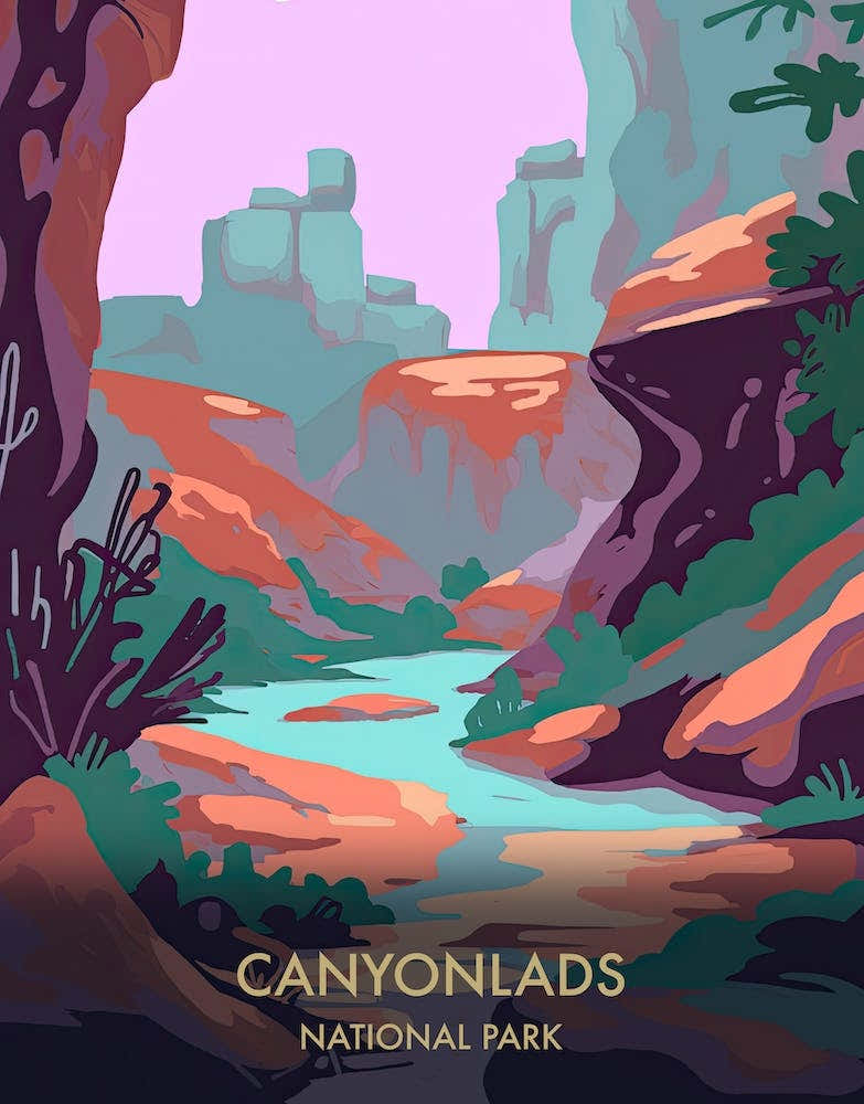 Canyonlands National Park Travel Poster Matisse Style 2