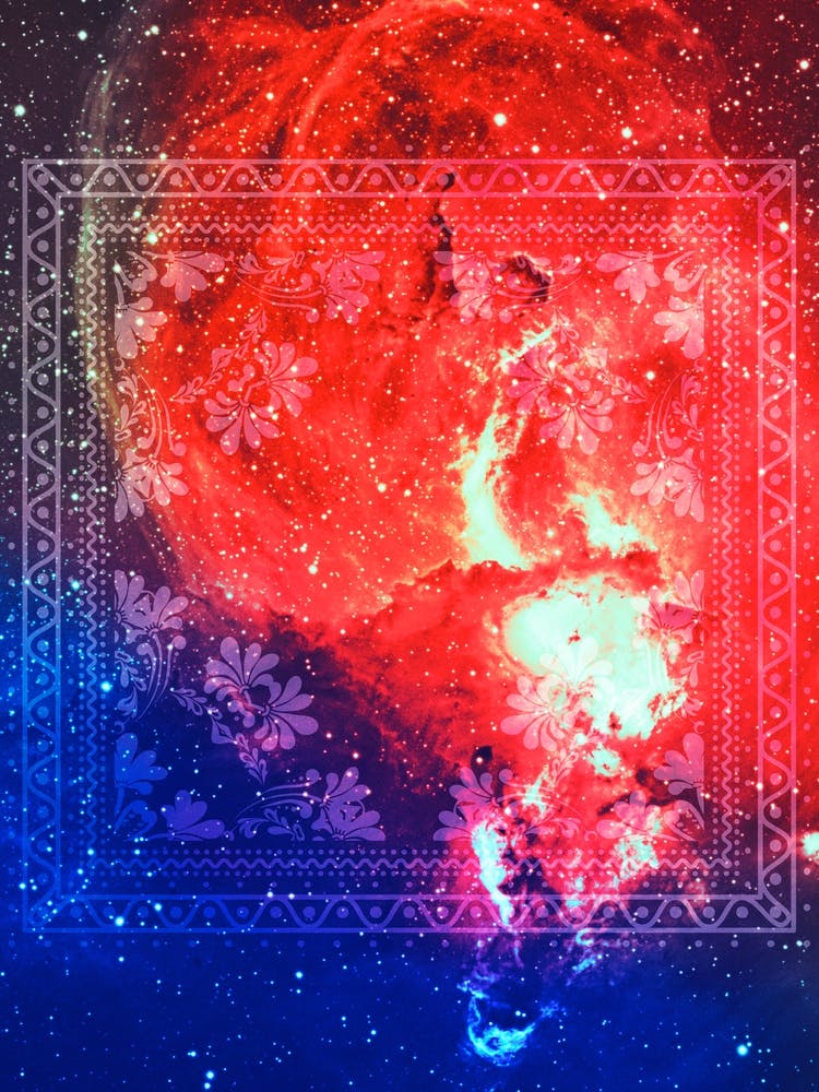 Cosmic mandala #11 - space neon poster