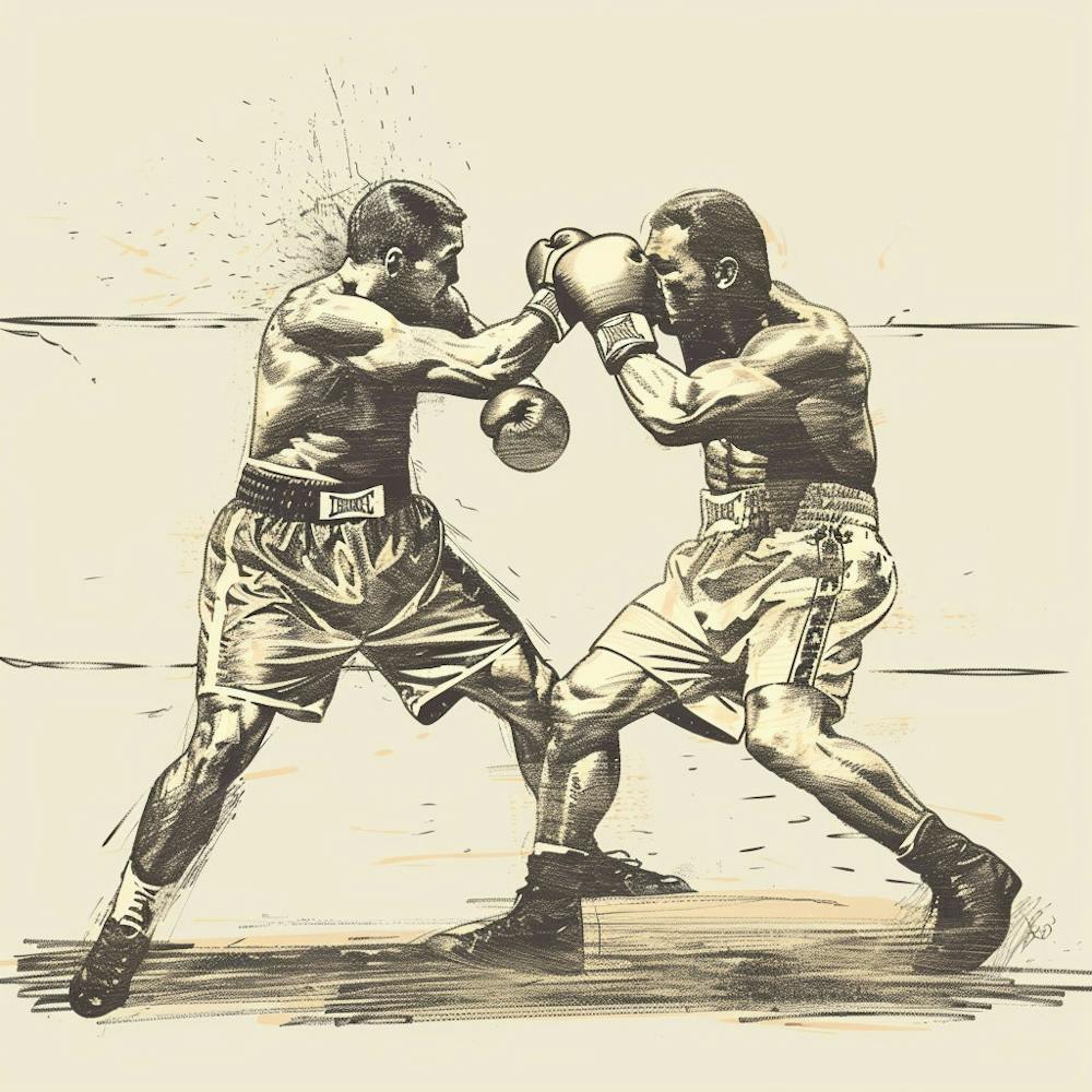 Two Boxers In Action