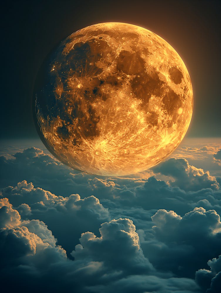 Full Moon Above Clouds