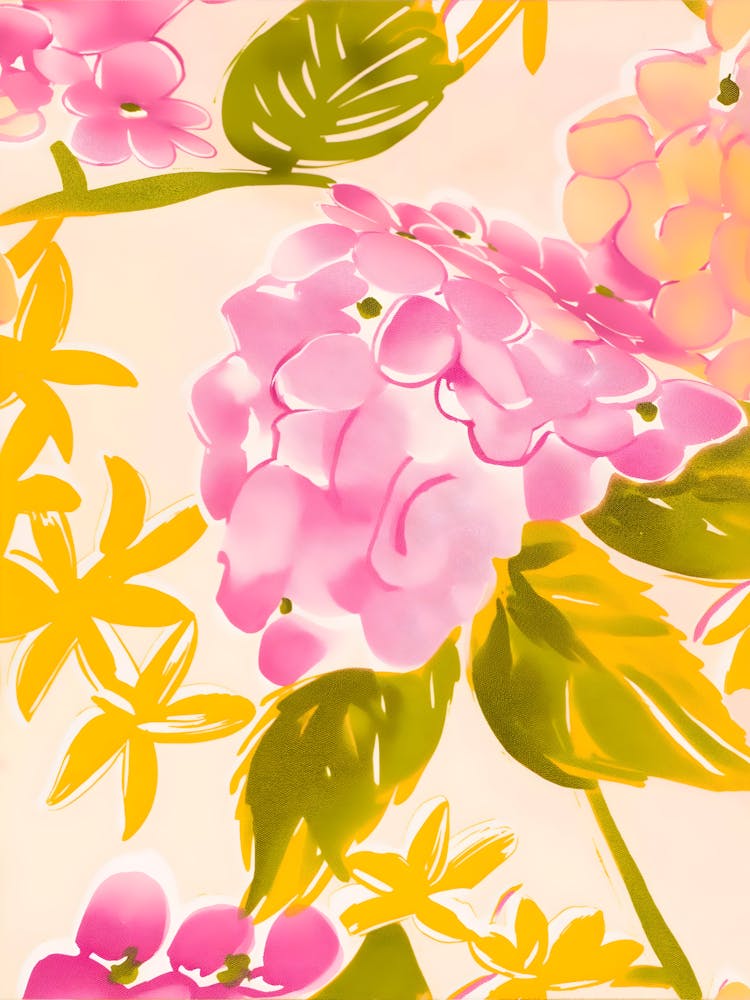 Rosa Hortensien