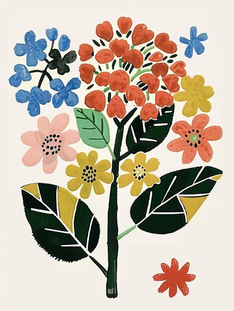 Fleurs peintes Hortensia 5