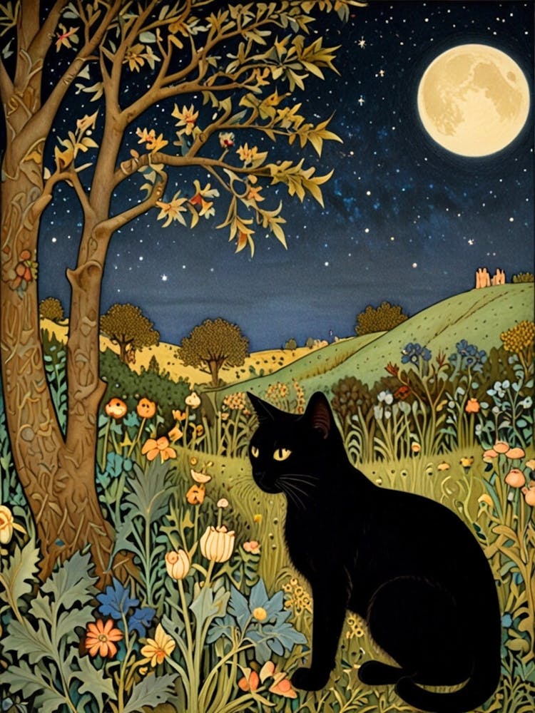William Morris Black Cat In The Moonlight 26