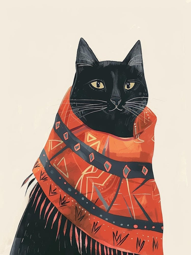 Black Cat With Scarf 2