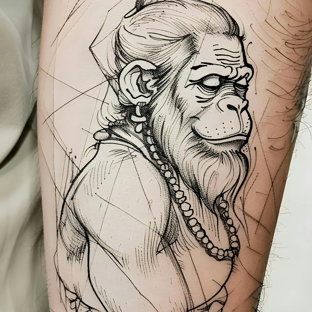 Hanuman Hindu God Tattoo