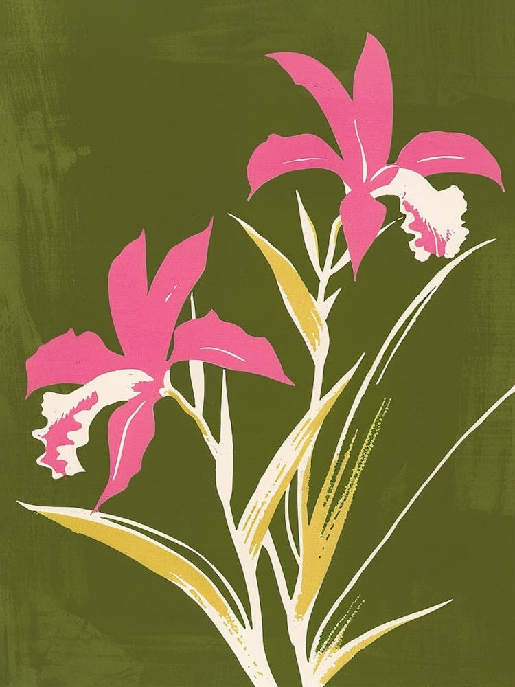 Pink & Green Orchid 3