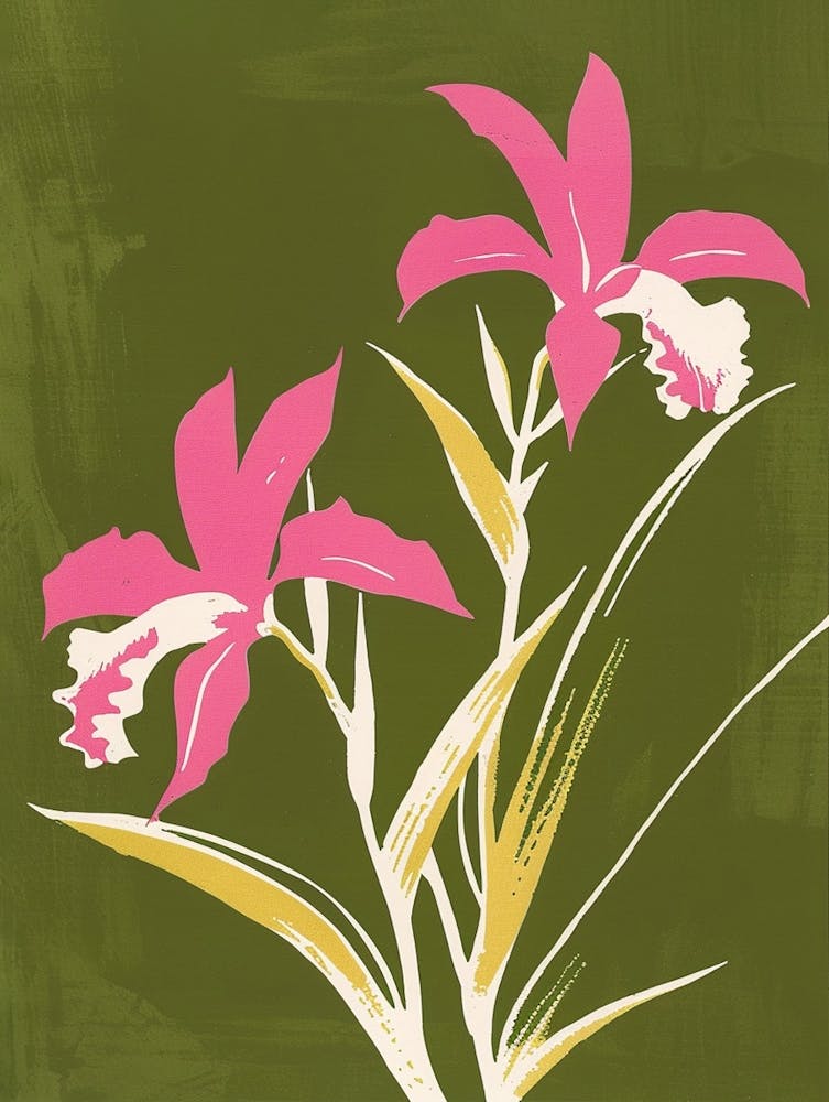Pink & Green Orchid 3