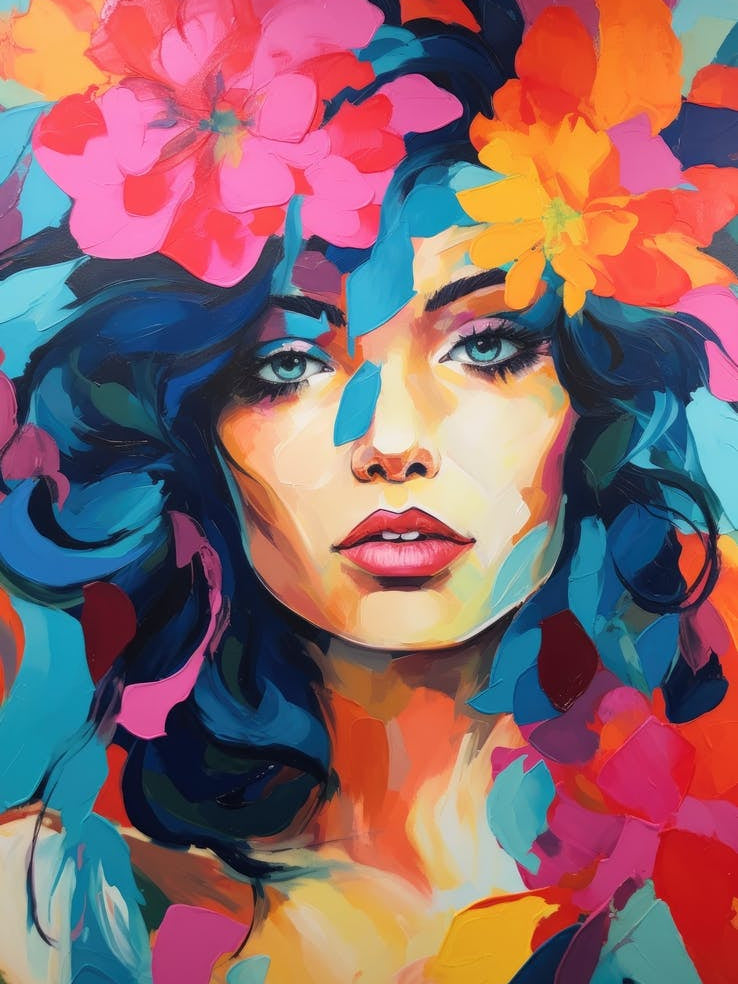 Woman With Flowers On Her Head 5