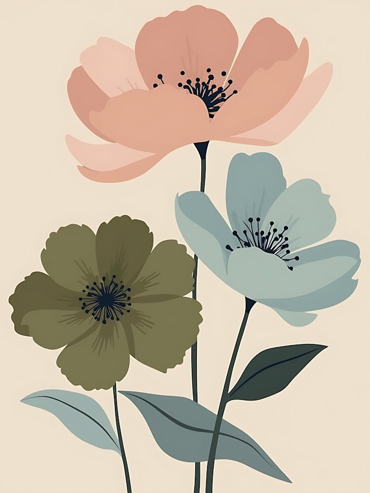 Fleurs de jardin aux pastels doux