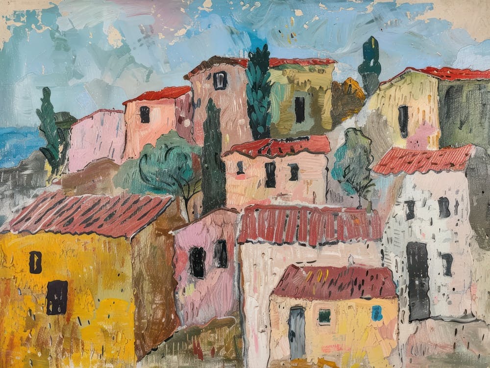 Countryside Concerto Painting Inspired By Paul Cezanne