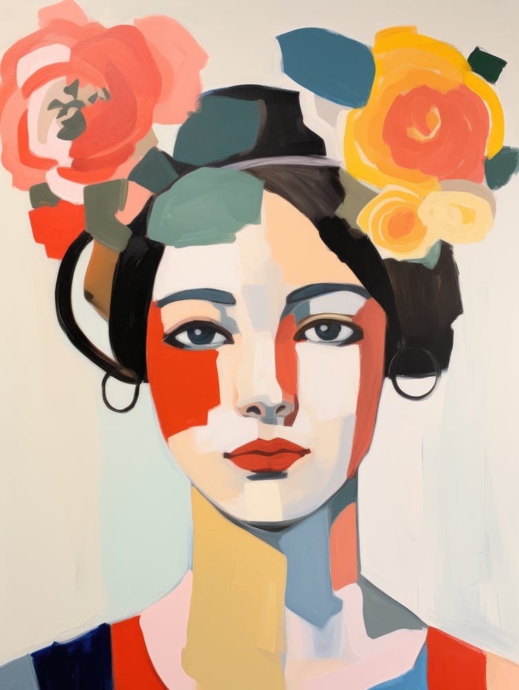 Woman With Flowers On Her Head