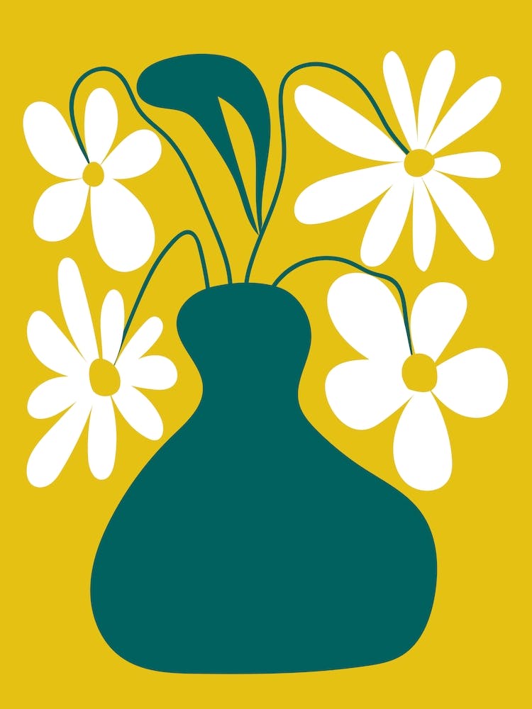 Abstract Flowers In A Vase