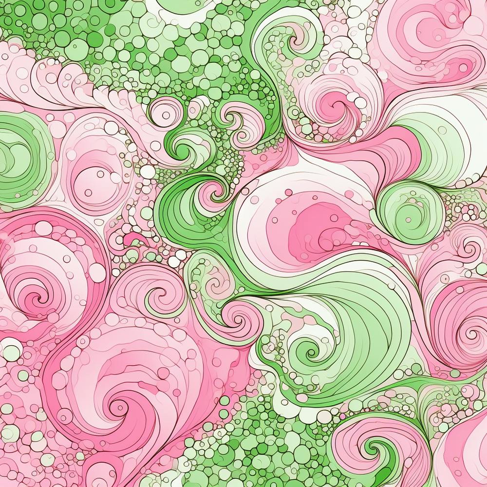 Pink And Green Swirls 2