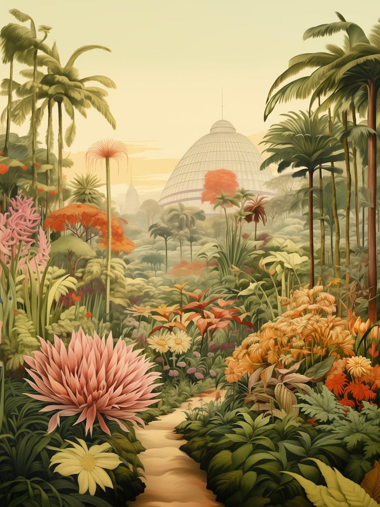 Singapore Gardens By The Bay Vintage Botanische Illustration