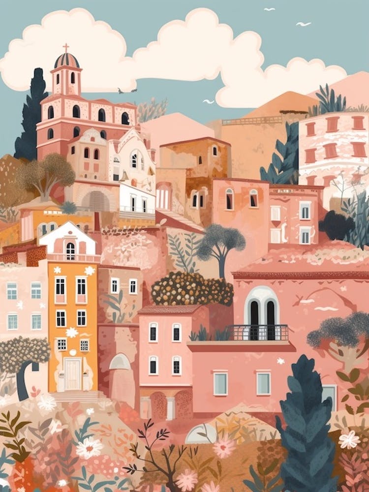 Taormina, Italy Illustration