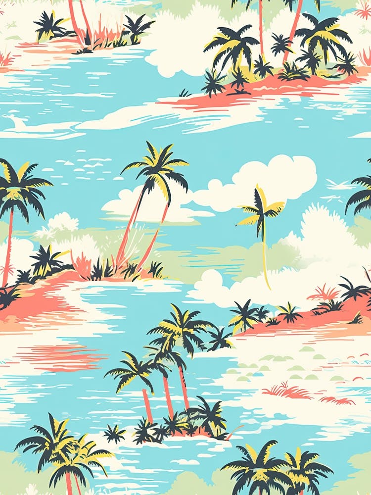 Miami Beach, Florida, California, Inspired Travel Pattern 4