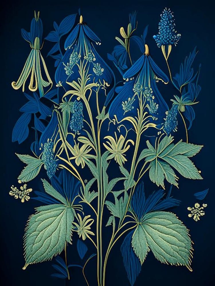 Blue Cohosh Herb Vintage Botanical