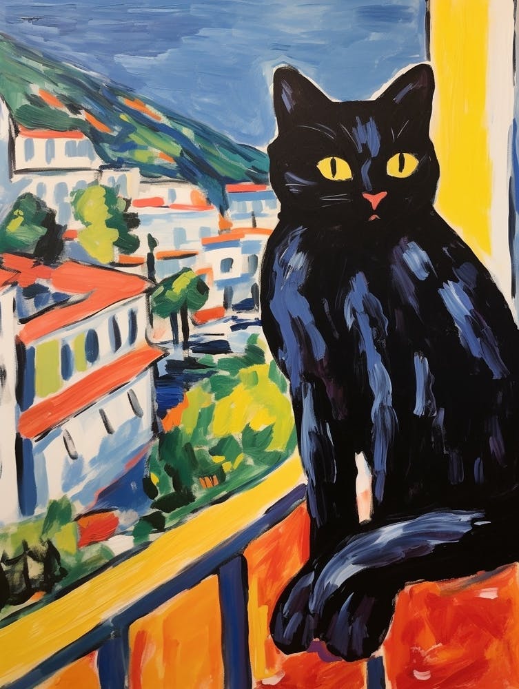 Painting Of A Cat In Nice France 1