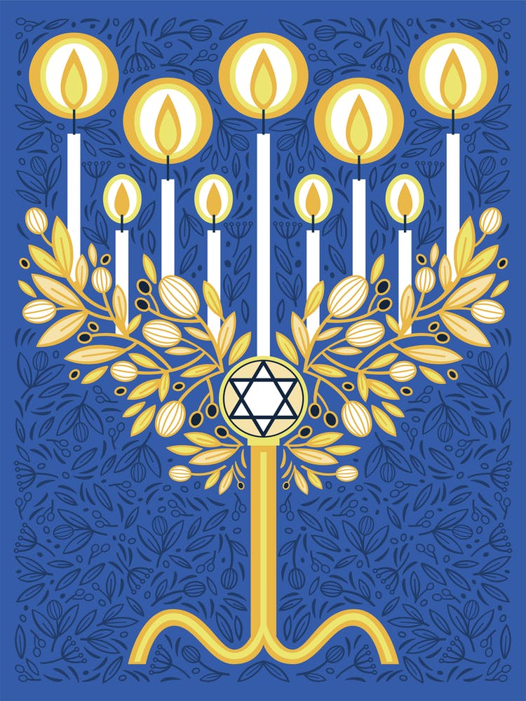 Hanukkah Menorah Illustrated