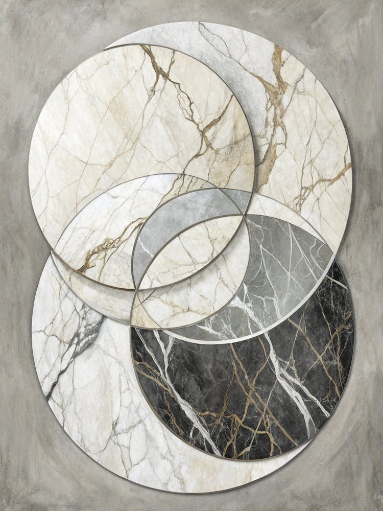 Oil Painting Style Minimalist Layered Circles