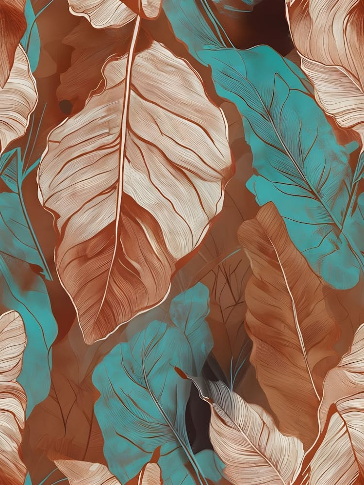 Seamless Pattern With Tropical Leaves