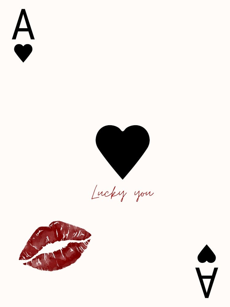Lucky You Lipstick Kiss Poster