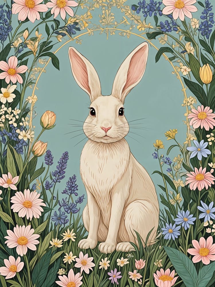 White Rabbit In The Garden