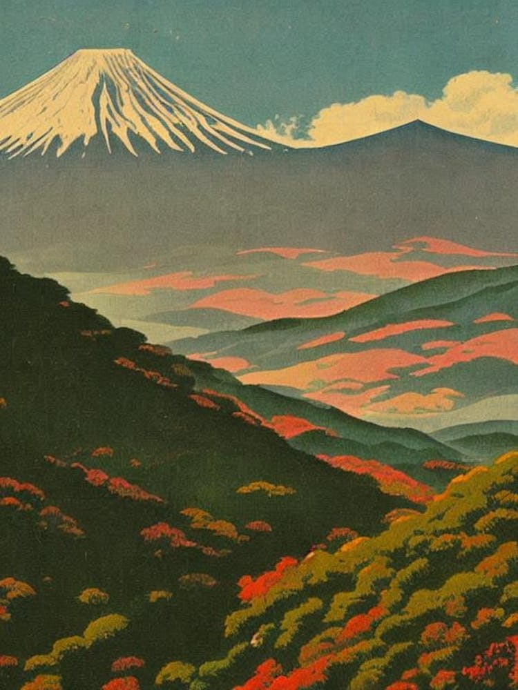 Fuji Hakone Izu National Park Japan Vintage Poster