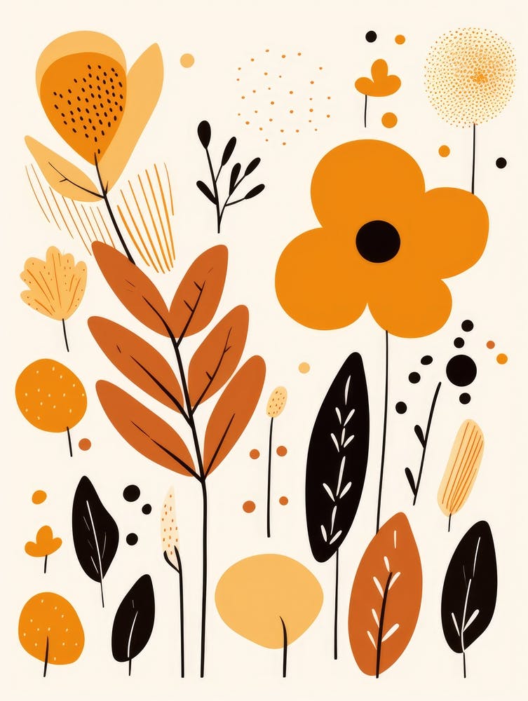 Autumn Leaves And Flowers