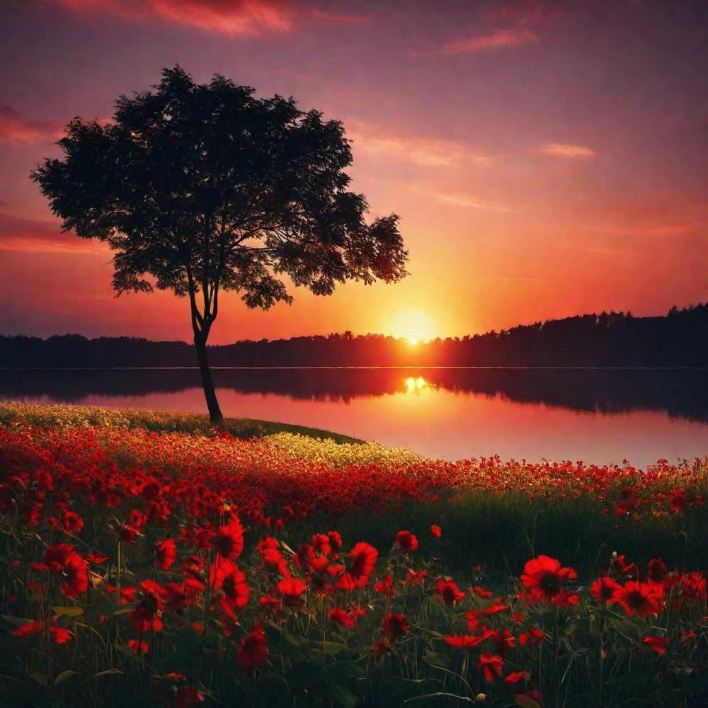 Sunset With Poppies 1