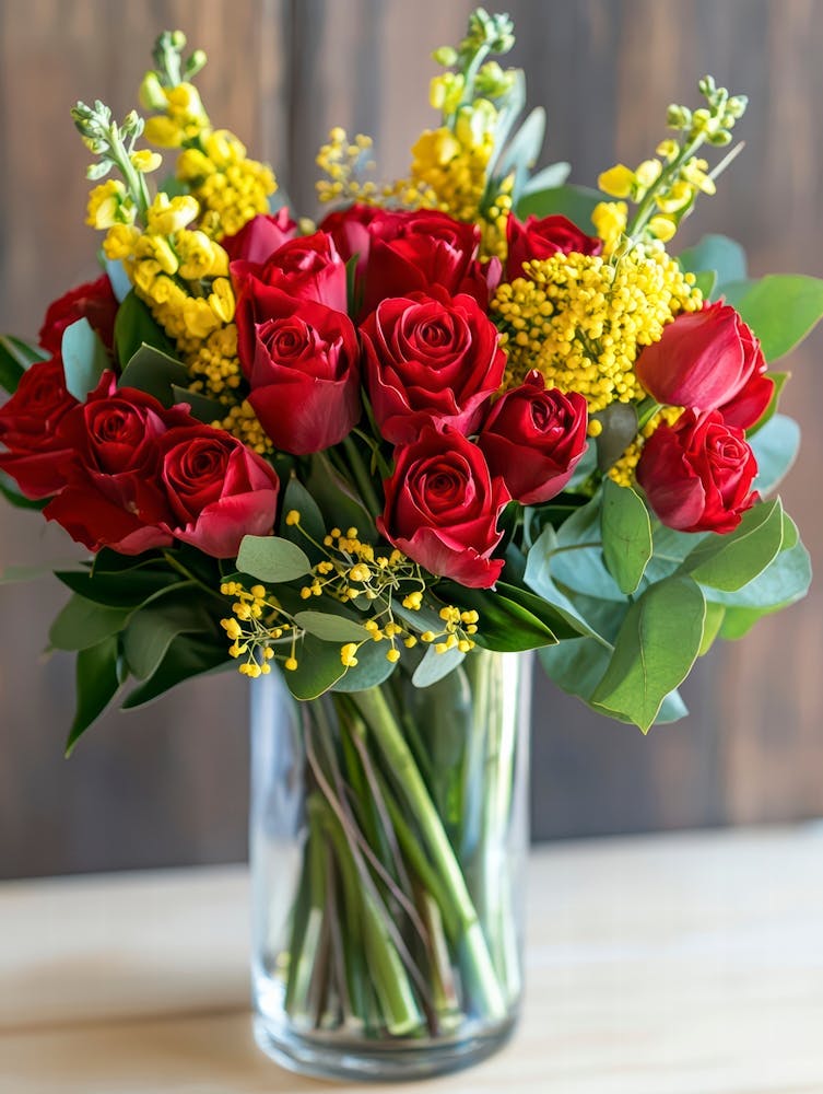 Roses Rouges dans un Vase