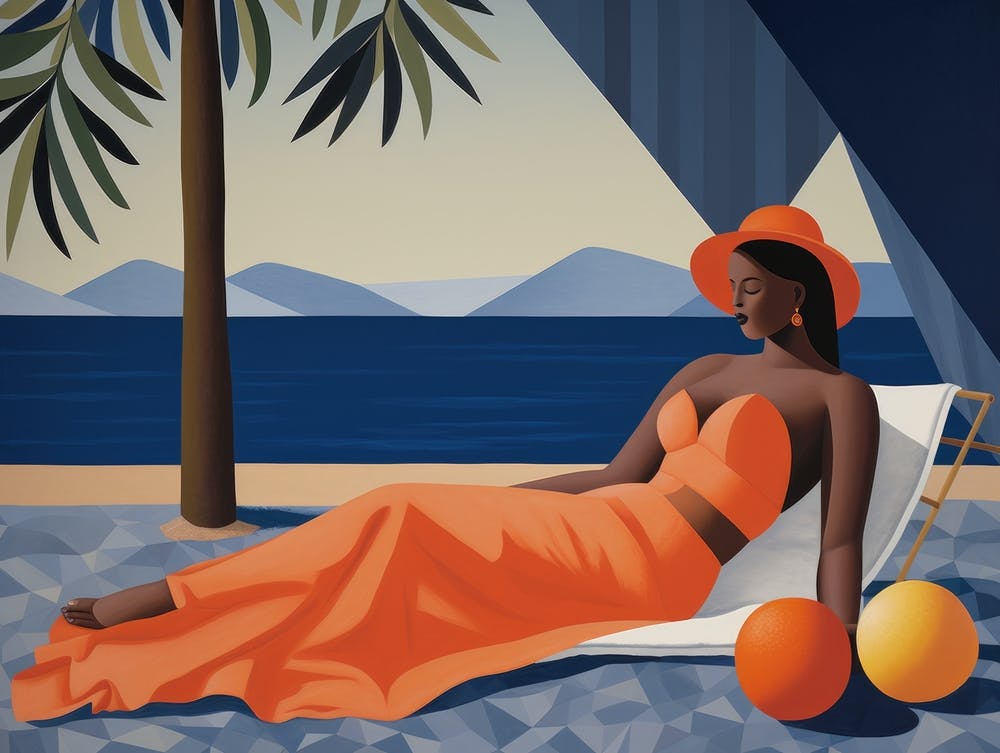 Woman In An Orange Hat