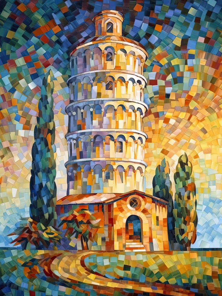 Tower Of Pisa Paul Signac Style 3