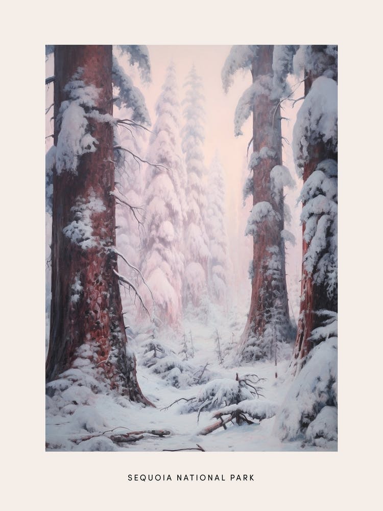 Dreamy Winter National Park Poster  Sequoia National Park United States 3