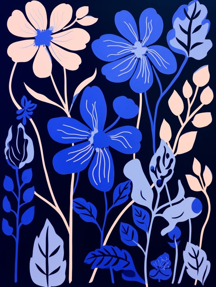 Blue Flower Illustration Honeysuckle 3