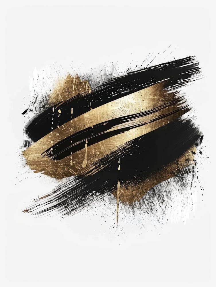 Gold And Black Brush Strokes 30