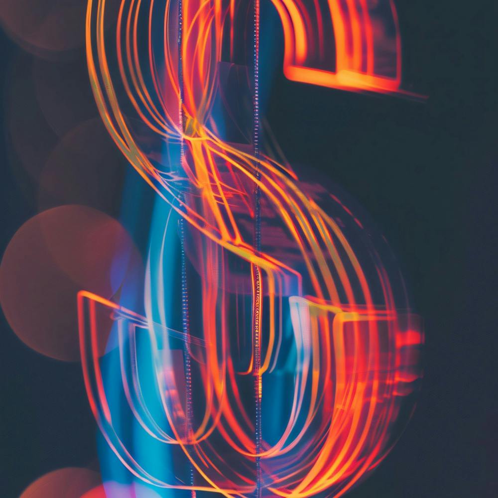 Abstract Light Of A Dollar Sign