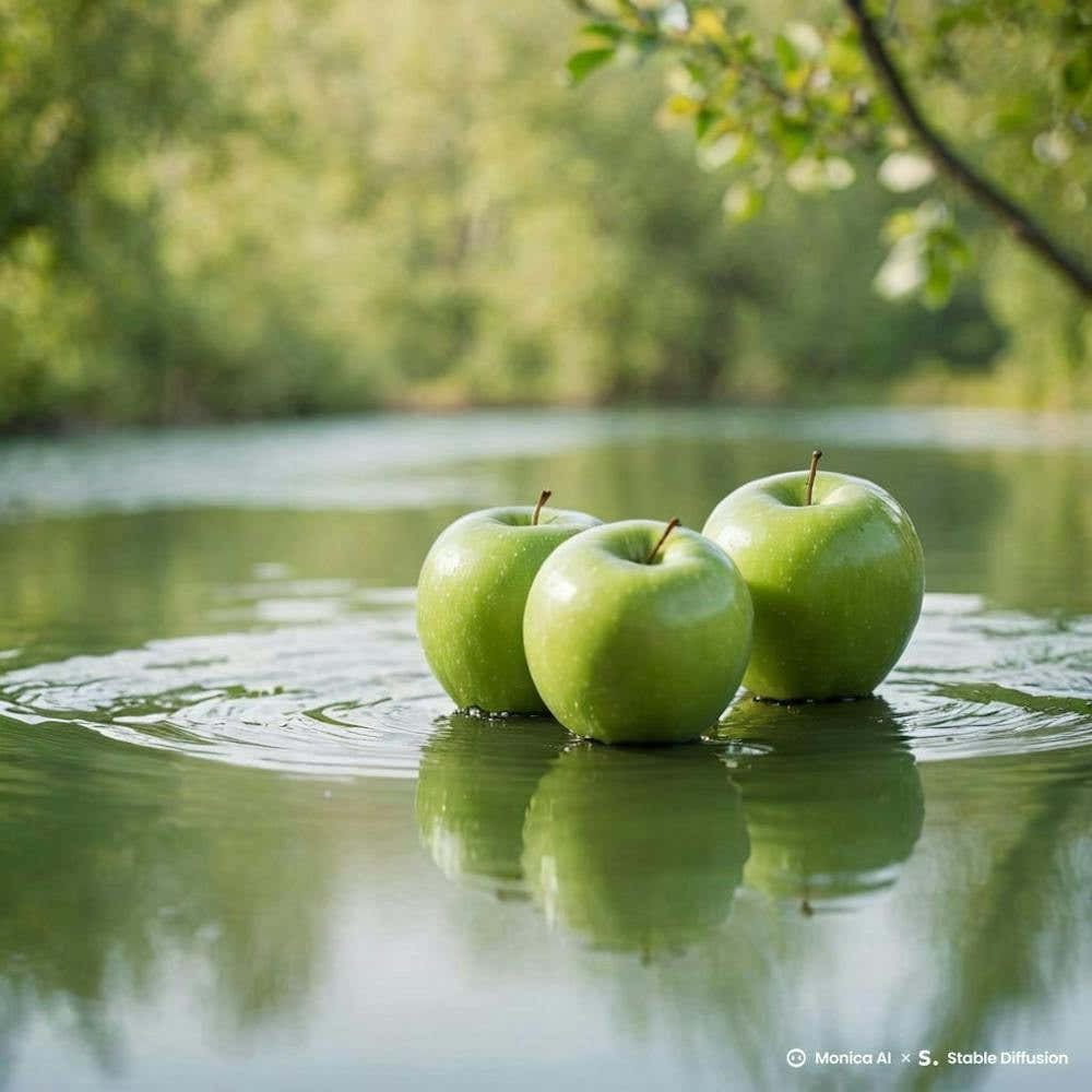 Green Apples In Water