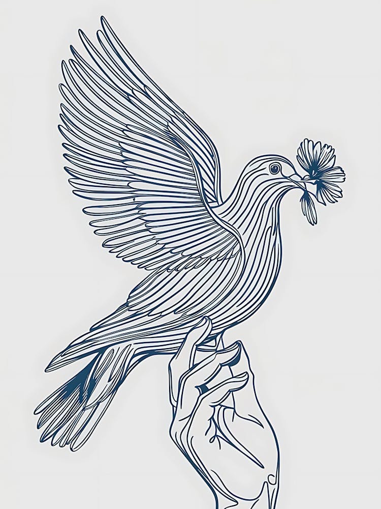 Dove With Flower